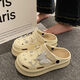 Réduisez mignon Chaussures de trous de papillon de dessin animé pour femmes avec une merde épaisse se sent sandales blanc laiteux [9905] Crystal papillon 38 Taille 39 [Convient pour 37-38 pieds]