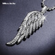 Miss JuJu pt950 trendy electric black platinum feather pendant men's angel wings platinum pendant pendant weight 8.8-9.0g + delivery black leather rope