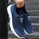 Chaussures masculines Mesh d'été Brestable Chaussures de sport pour hommes Soft Sole Light Casual Chores grandes taille Chaussures de course COUVERTURE 838 BLUE 45 [Taille de chaussures de sport standard]