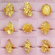 RSRDDY Old Phoenix Authentic Gold Ring for Women Opening Adjustable Fashionable Euro Coin Peony Flower Index Finger Ring Peony Flower Ring Same Style