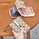 CRTNZO KROEZ light luxury wallet for women short 2025 new coin wallet for women card bag birthday Chinese Valentine's Day gift practical gray - give girlfriend wife practical and high-end feeling