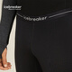 Icebreaker merino wool men's 260ZoneKnit machine washable outdoor sports thermal functional underwear close-fitting trousers 091-Pure Black/Ink Black-24 M