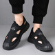 Ranao Sandals Herren 2025 Sommer Neue lässige Männerschuhe Mesh atmable Loch Schuhe Fuß Cover Sport Wating Beach Schuhe FH-Diamond S826 Black 41