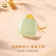 Chinese Gold Hetian Jade 18k Gold Necklace Small Sugar Cube Wushi Brand Pendant Valentine's Day Birthday Gift for Mom and Girlfriend K Gold Pendant + Valentine's Day Gift Box Free S925 Chain