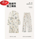 
LangSha (LangSha) confinement clothes for women with breast pads for confinement clothes for women in spring and autumn long pure cotton breastfeeding and postpartum nightgown feeding during pregnancy AM-11991-DK1008 M