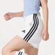 阿迪达斯 （adidas）女子夏季运动套装 跑步健身训练服潮流时尚针织舒适透气休闲衣裤 棉/氨纶 白色短裤 XL