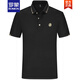 Romon Ice Seide Baumwolle kurzärmeligte T-Shirt-Hemd-Hemd-Top Herren-Lampe Polo-Hemd halbe Ärmeln Jugend Sommer neuer Stil 681 Rauchgrau M.