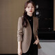 Yuanfeiya gray collarless suit jacket for women 2025 spring new style high-end casual loose top temperament small fragrance suit single piece gray suit L recommended 108-118Jin Jin equals 0.5 kg