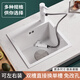Ye Yu Cream Style Thickened White Water Bar Sink Basin Square Side Mounted Stainless Steel Small Single Slot Kitchen Washbasin White Side 32*32 No Faucet