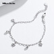 Miss JuJu PT950 platinum star bracelet for women, platinum transfer bead pendant for girlfriend, weight 4.8-5.0g, length 16+3cm