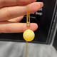 Wei Ci natural beeswax bead pendant bone china white pattern clavicle chain diy 18k gold women's European simple light luxury