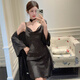 荣西图（RONGXITU）女睡衣春秋季蕾丝美背吊带睡裙两件套 MY-S9901#爱心绿色 M