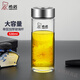 Copa de vidrio Heenor Glass Single Capa Menora y Mujer Oficina de Té Copa de té XN-6016/6017/1200/6088 6191 Black-+ Cup Cup con 410 ml