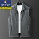 
Woodpecker (TUCANO) couple fleece vest men and women autumn and winter sleeveless vest fleece vest outdoor warm cardigan stand collar jacket 9277 men-Mist Lan XL