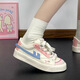 Chaussures féminines Huili Nouvelles chaussures de planche de style épaisses semelles décontractées et polyvalentes Chaussures blanches pour femmes K691BR Rice / Pink / Blue 37
