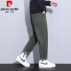 皮尔卡丹（pierre cardin）美式潮牌休闲裤男款春秋季宽松直筒裤男生新款百搭锥形九分长裤子 1049黑色 30