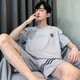 浪莎（langsha）男士睡衣男夏季短袖纯棉男款夏天薄2025新款男生大码家居服 HDE-9928 L 男