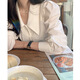 Plain brocade long-sleeved white shirt women's white shirt spring and summer high-end professional formal interview student commuter style white shirt lapel long-sleeved shirt white M recommended weight 95-110Jin Jin equals 0.5 kg