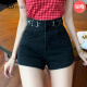 ADVSUS Fashion Korean version of internet celebrity denim shorts for women in summer high waist slim hot girl tight A-line wide-leg pants hot pants ins trendy light blue [good quality] stretch 6195 this year S