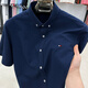 TOME BORNEK Original Tommy einfarbig 100 % Baumwolle Kurzarmhemd Herren Sommer Oxford Spinning Business Casual Revershemd Herren Hellblau (100 % Baumwolle) XL /175 empfohlen 130-155Jin Jin entspricht 0,5 kg