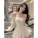 Yijingxuan nachtclub weiß ein schulter laterne faltes kleid französisches Mädchen hell Luxus Mode High-End-Kleid-Bild Farbkleid L