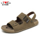 Bull Family Sandals Sandals Herren 2025 Sommer Neue Zwei-Wear-Hausschuhe Herren Beachschuhe Outdoor nicht rutschernde atmungsaktive weiche alleinige Freizeitschuhe Herren Khaki [GN12510z089] 41 (Sportgröße)