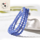 Xiqi Tanzanite Bracelet for Women and Men Tanzanite Sapphire Bare Stone Blue Purple Cat's Eye Crystal Beads Bracelet 5mm Three Circles