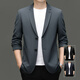 
Septwolves long-sleeved suit men's 2025 summer new solid color top jacket men's business versatile casual loose suit 12398 Navy M