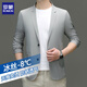 Romon Frühlings- und Sommergeschäft High-End-Anzug Herren-dünner Ice Seide Markess Casual Anzug Jacke Sonnenschutz Single West Top 2405 Hellblau XL etwa 135-150 Jin [Jin entspricht 0,5 kg]