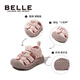 Belle Children's Shoes Girls Sandals 2025 Summer New Children's Beach Shoes Boys Outdoor Breathable Sports Shoes Baotou Shoes Khaki 28 Foot Length 17.2-17.7cm