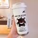 Thermos Creative Geng GUI Thermos Cup grande capacité Paille d'eau Porable Portable Double Boire Café Casse Nouveau modèle High-Précision pour les hommes et les femmes BXAB13792 Ghost Black + avec Lonyard Ceramic Inner Bottom