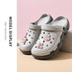 
OPCROSS thick-soled hole shoes for women in summer versatile anti-odor and anti-slip nurse bag-toe slippers wearing sandals soft-soled beach shoes lead white cherry shoes 37 standard sports shoe size