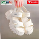 CARTELO thick-soled sandals for women 2025 new summer outer wear with skirt French outdoor casual Roman sports sandals for women trendy off-white 37