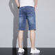 Summer de verano para hombres calzones de cinco puntos con pantalones cortos de mezclilla puros 2025 Pantalones de 5 puntos elásticos de la marca de moda de moda