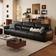 Lin's Home Leather Sofa Living Room Leather Art Sofa Piano Key Sofa 2025 Upgraded First-Layer Cowhide Furniture Lin's Wood Industry 2.5m|Black Brown|Thickened First-Layer Cowhide