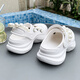 Europäische Faser-Eva-Lochschuhe 2025 Neue süße Kinder mit zwei Waren Sandalen sommerweicher Sohle ohne Rutschmädchen Prinzessin Schuhe 698-076 Weiß 31