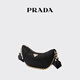 PRADA/Prada Gift Women's Demi-lune Re-Nylon Shoulder Bag Handbag Black
