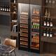 BAIKAILUN double-door thermostatic wine cabinet with double-door brown glass seamlessly embedded in large-capacity air-cooled frost-free office home tea beverage liquor wine fruit preservation refrigerator 1.8 meters | brown glass dual temperature zone | full display 210 bottles thick section