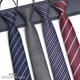 Hengyuanxiang black striped tie without knotting men's formal wear casual business zipper men's professional suit easy to pull tie black small twill 7CM