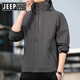 Jeep Spirit Jeep New Sports Paul Shocksuit Kapuze -Jacke im Freien im Freien winddichte wasserdichte, schmutzfreie Paar Outfit 681 Black M.