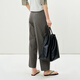 
LESS [same style in the mall] 2025 summer new wool casual straight cutout pants for women 2P4E13660 367 deep tea green L