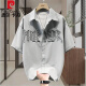 Pierre Cardin Camisa de mezclilla de mezclilla de mezclilla para hombres Camisa de camisa de adolescencia de alas mimes de manga corta de manga corta para hombres.