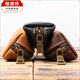 
Hengyuanxiang retro leather car key bag for men and women small storage bag multifunctional mini household zipper key protection case black