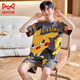 Catman (Miiow) Pajamas Men Summer 2025 Nouveau coton Pure Shorts Cartoon Teenager Boy Loose Loose Taille Vêtements à domicile 6623 Snoopy Dog [Envoyer un ensemble] 3xl [180-200jin [Jin est égal à 0,5 kg]]]