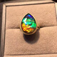 Jinqi Canadian new other/other natural crystal/semi-precious stone 501-800 yuan gold ring ammolite stone ring