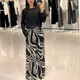 AQFB ENOS YUNDE 2025 Summer New Fashion Art Geometric Casual Browers Retro Классические брюки 50613089 Black Top 5012 55 S-1