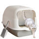 HELLOJOY cat litter box fully enclosed cat toilet anti-splash cat litter box cat sand box cat litter box gray white