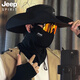 Jeep Spiritjeep Sun Hat UV Protection solaire Masque Universal Trendy Outdoor Gift for Men and Women Gris Dark Grey Three-Piece Set (687 Modèles) Réglable