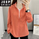 吉普（JEEP）户外薄款透气防晒衣皮肤衣外套男女情侣运动上衣开衫大码风衣春夏 风9928黑色/女 6XL