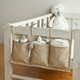 Round cotton and linen fabric baby playpen bedside storage hanging bag baby bedside diapers diaper toy storage bag two-port storage
